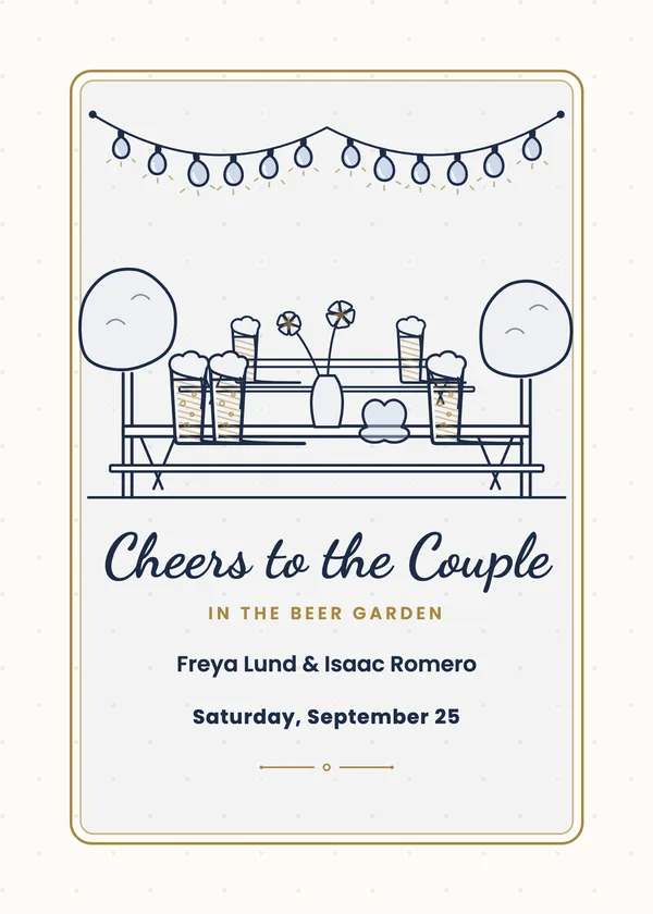 Beer Garden — Brewery engagement invitation