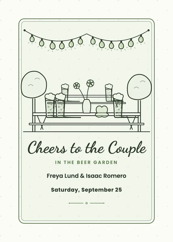 Beer Garden — Brewery engagement invitation