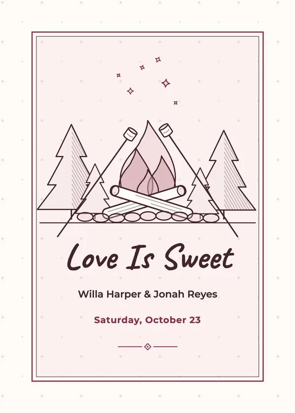 Campfire — Bonfire & S'mores engagement invitation