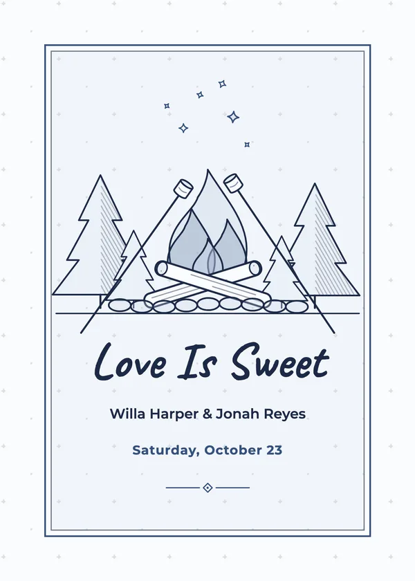 Campfire — Bonfire & S'mores engagement invitation
