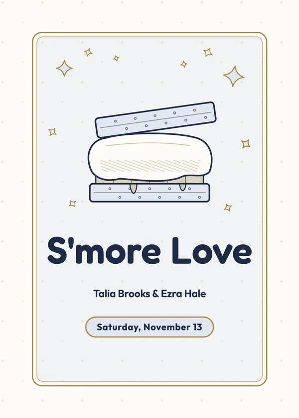 S'more Love — Bonfire & S'mores engagement invitation