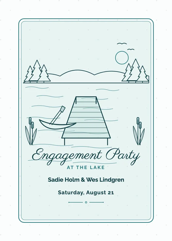 Lake Dock — Great Catch engagement invitation