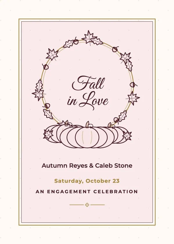 Fall in Love — Fall in Love engagement invitation