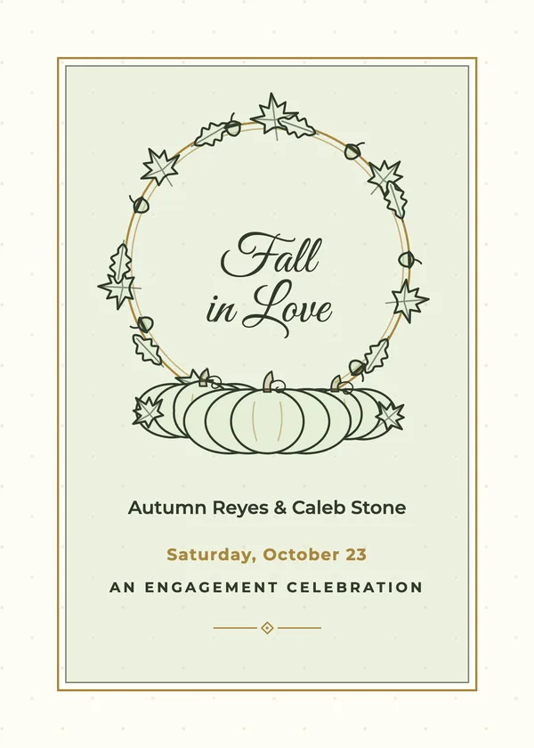 Fall in Love — Fall in Love engagement invitation
