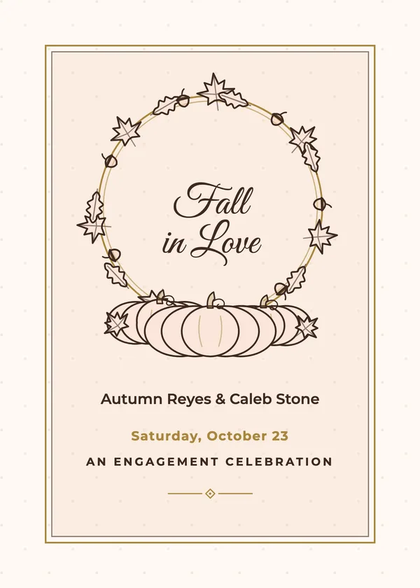 Fall in Love — Fall in Love engagement invitation