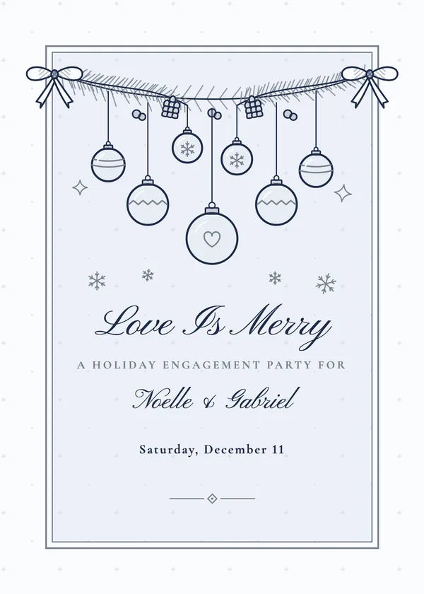 Love Is Merry — Winter & Holidays engagement invitation