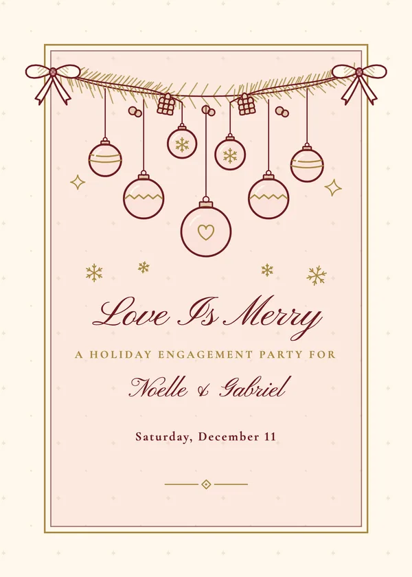 Love Is Merry — Winter & Holidays engagement invitation