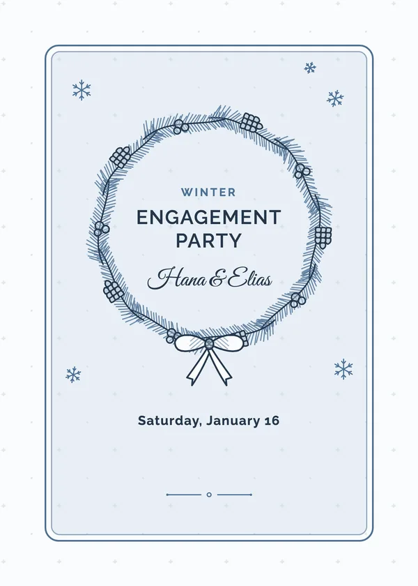 Winter Wreath — Winter & Holidays engagement invitation