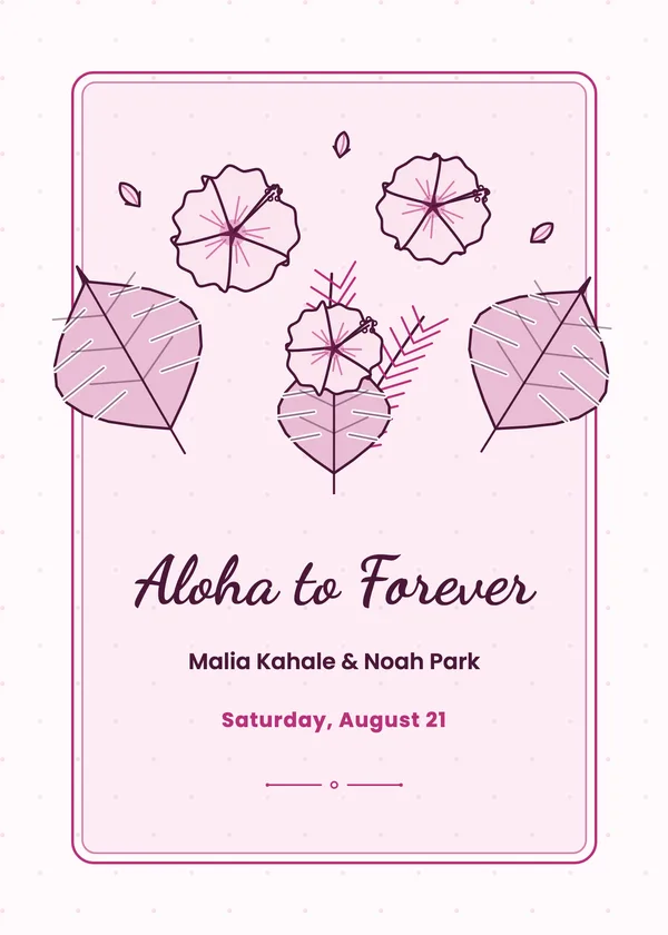 Hibiscus & Monstera — Tropical engagement invitation