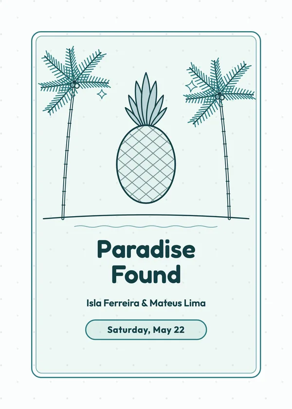 Pineapple & Palms — Tropical engagement invitation