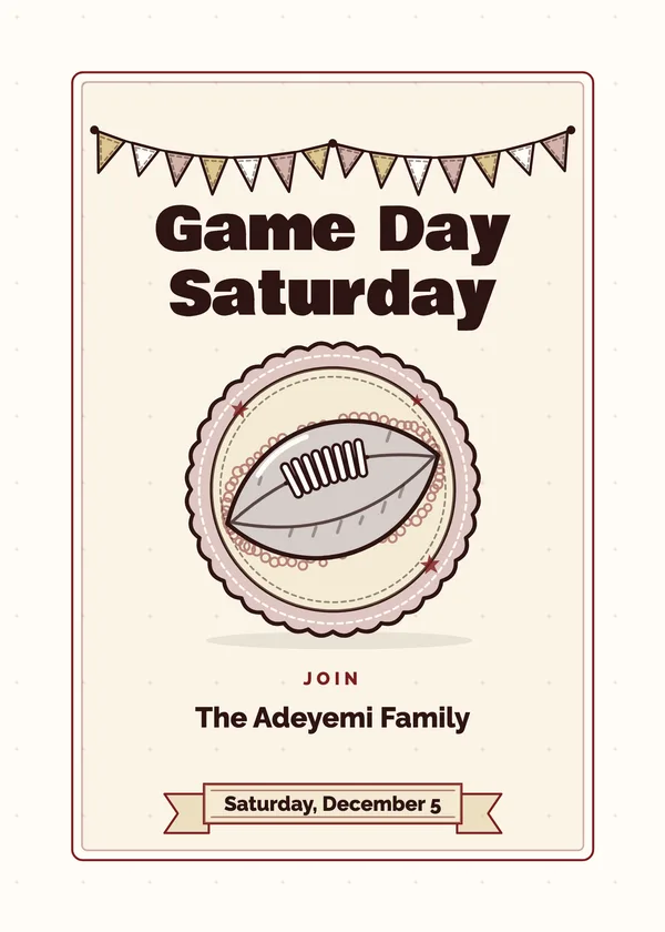 Bowl Game & Championship Party Invitations — Free