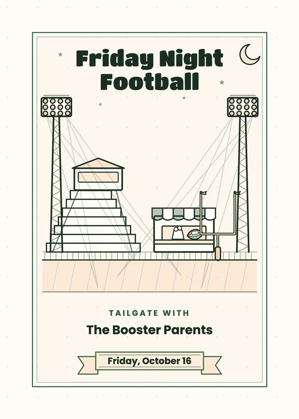 Friday Night Football — High School Football football party invitation