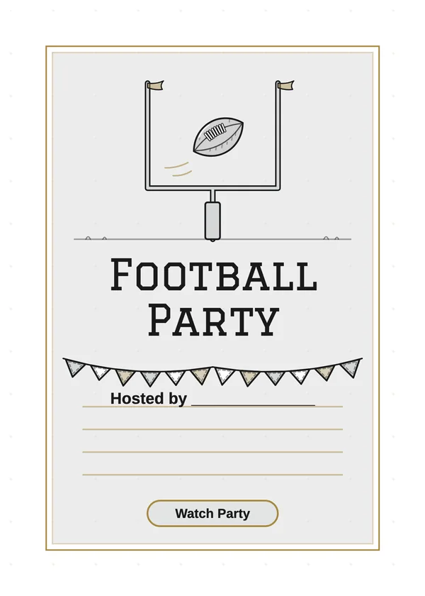 Football Party (fill-in) — Fill-in Blank football party invitation