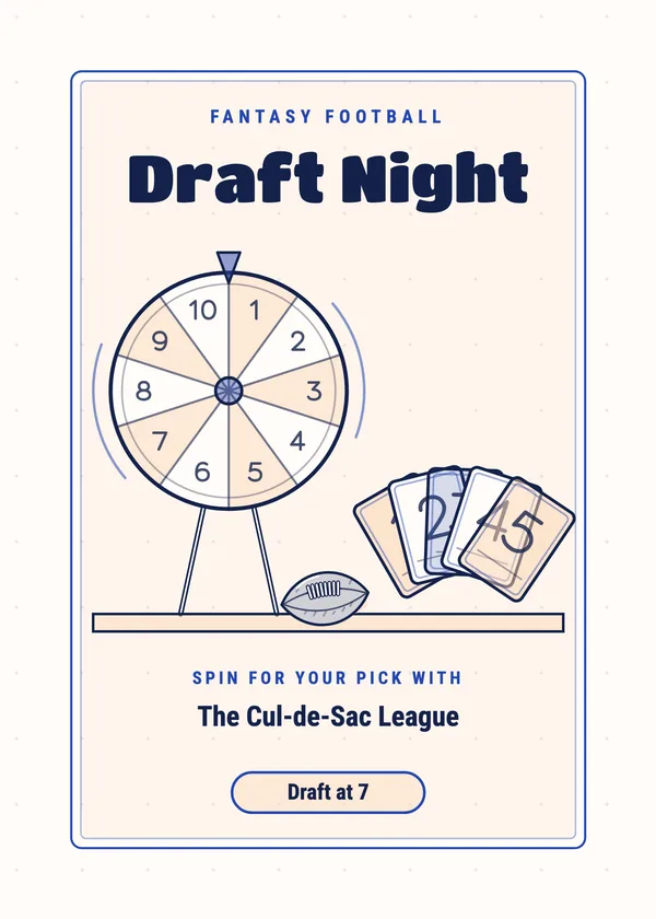 Draft Night — Draft Party football party invitation