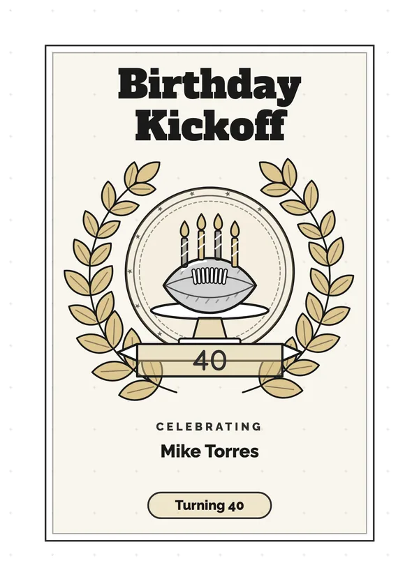 Birthday Kickoff — Football Birthday football party invitation