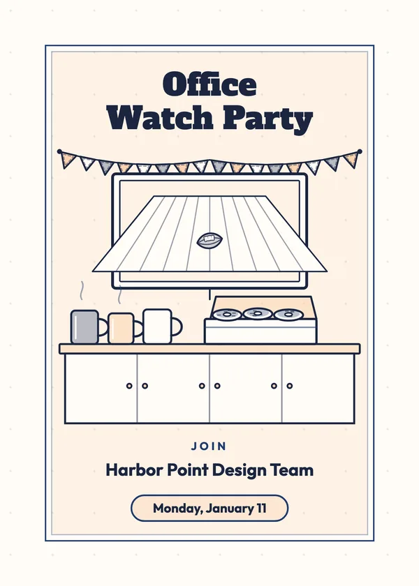 Office Watch Party — Office & Church football party invitation
