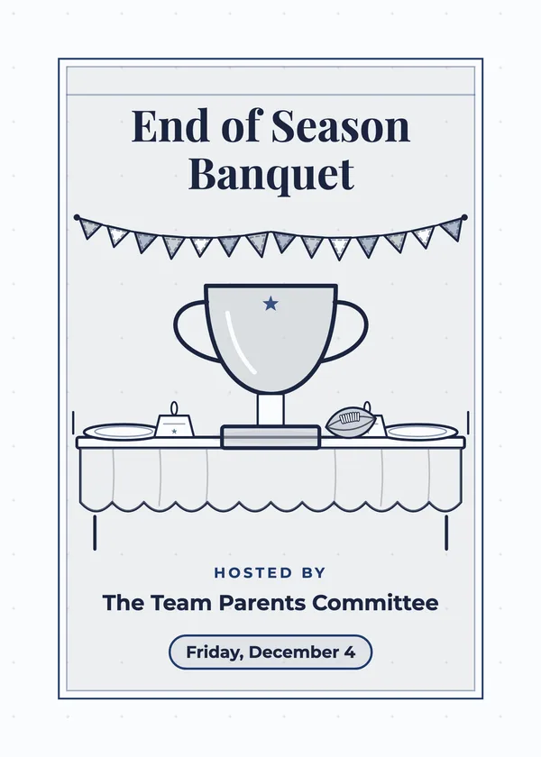 End of Season Banquet — Team Party & Banquet football party invitation