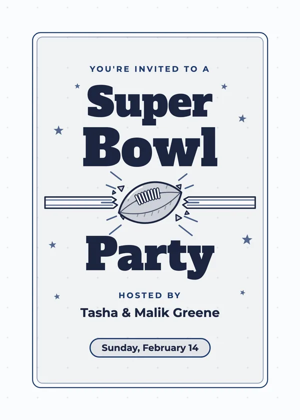 Super Bowl Party — super bowl football party invitation