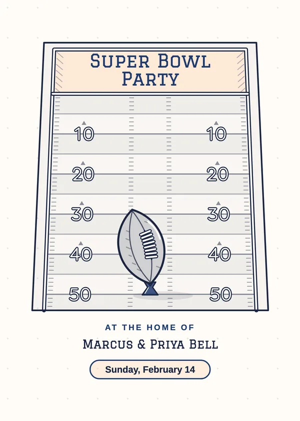Gridiron — Watch Party football party invitation