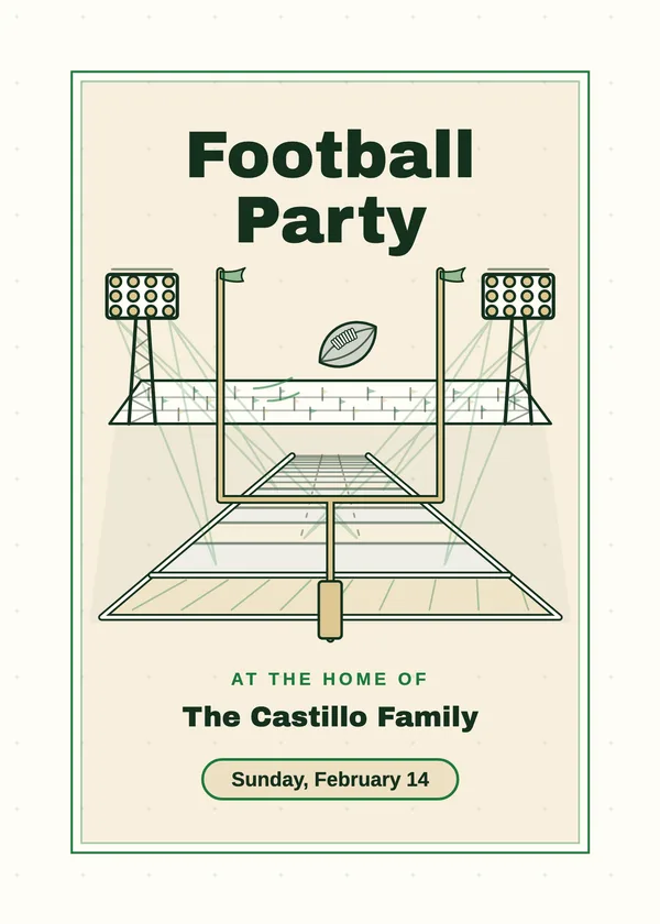 Football Party — Watch Party football party invitation