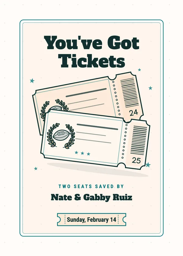 You've Got Tickets — Game Tickets football party invitation