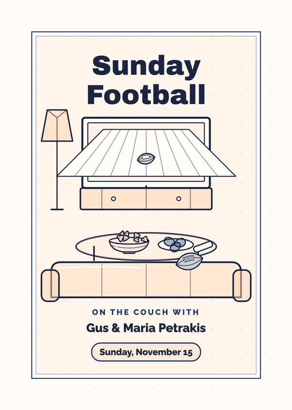 Sunday Football — Sunday Football football party invitation