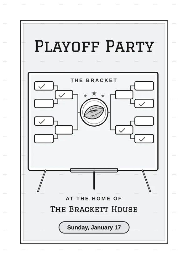 Playoff Party — Playoff Party football party invitation