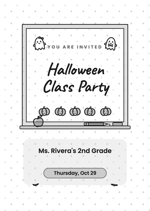 Chalkboard — Classroom Party Halloween invitation