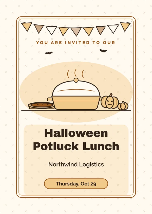 Office Potluck — Office Halloween Halloween invitation