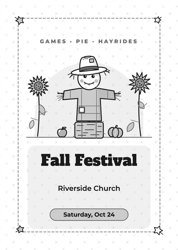 Friendly Scarecrow — Fall Festival & Harvest Halloween invitation