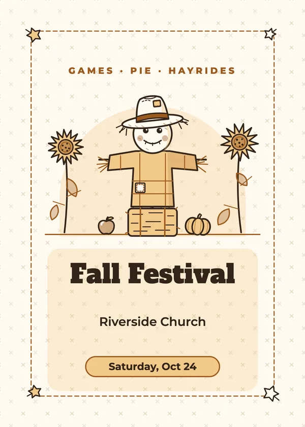 Friendly Scarecrow — Fall Festival & Harvest Halloween invitation