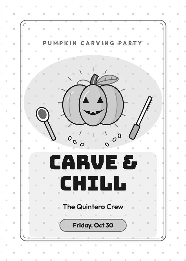 Carving Tools — Pumpkin Carving Party Halloween invitation