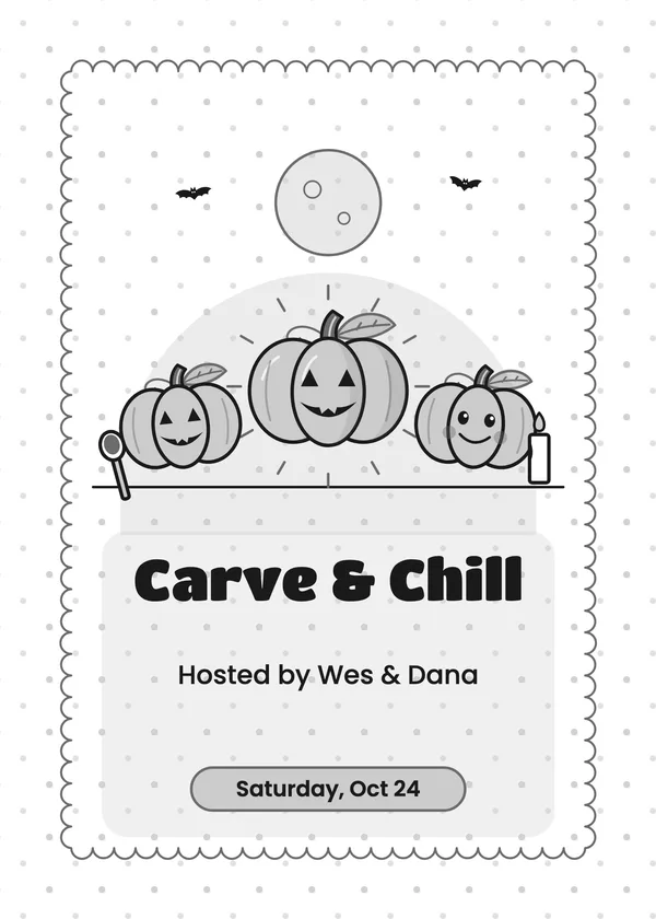 Jack-o'-Lantern Row — Pumpkin Carving Party Halloween invitation