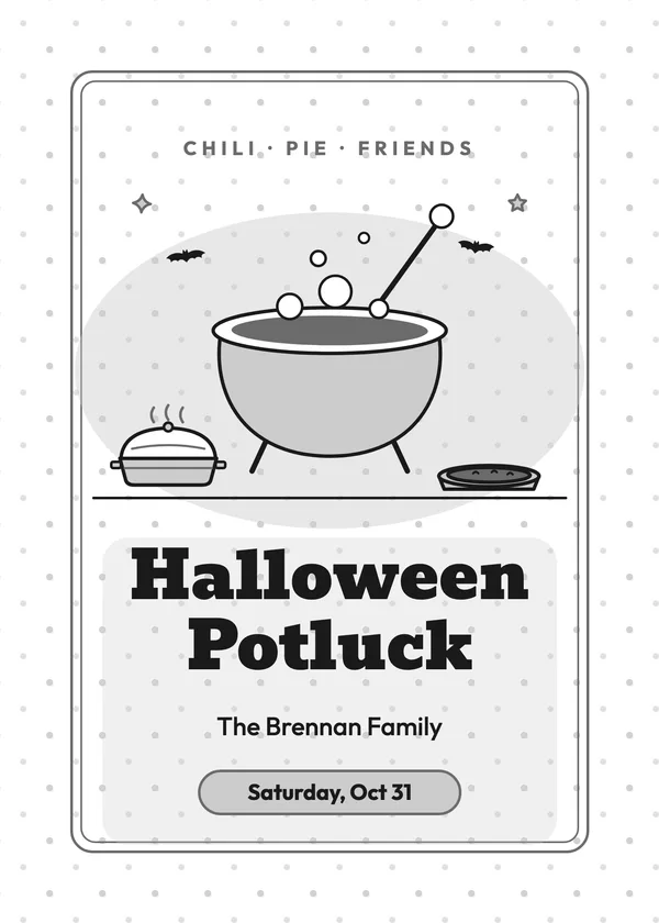 Chili Cauldron — Halloween Potluck Halloween invitation