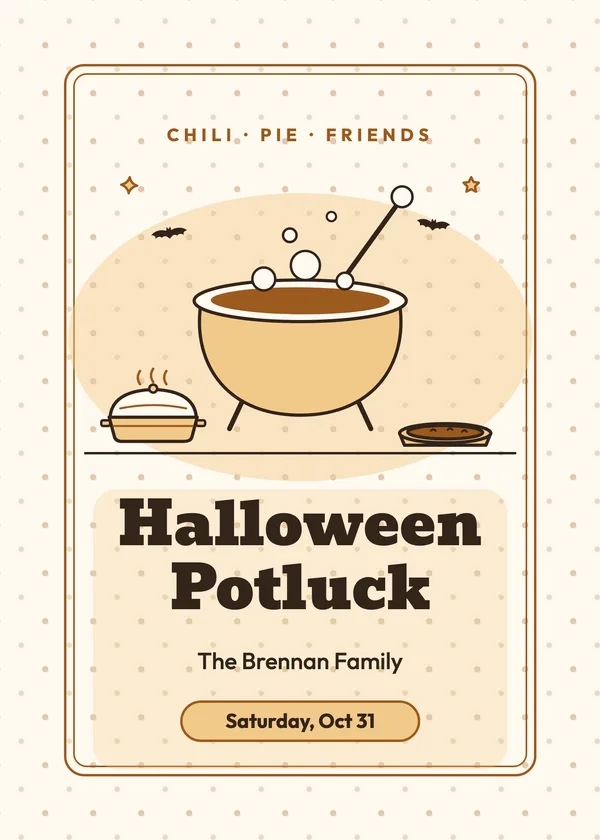 Chili Cauldron — Halloween Potluck Halloween invitation