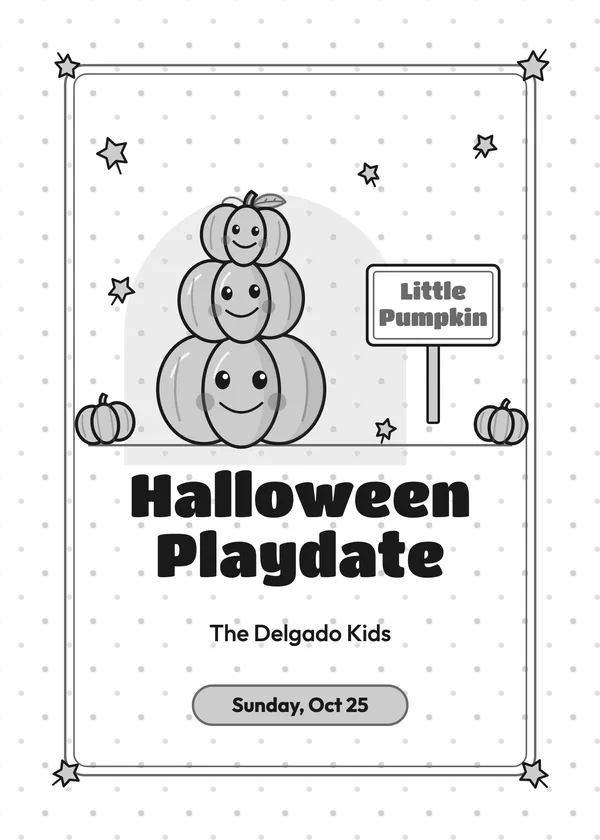 Little Pumpkin — Pumpkin Patch Halloween invitation