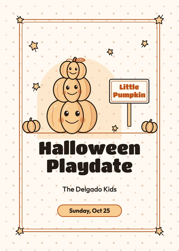 Little Pumpkin — Pumpkin Patch Halloween invitation