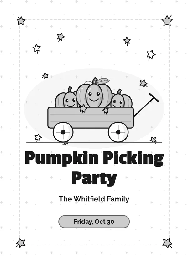 Pumpkin Wagon — Pumpkin Patch Halloween invitation