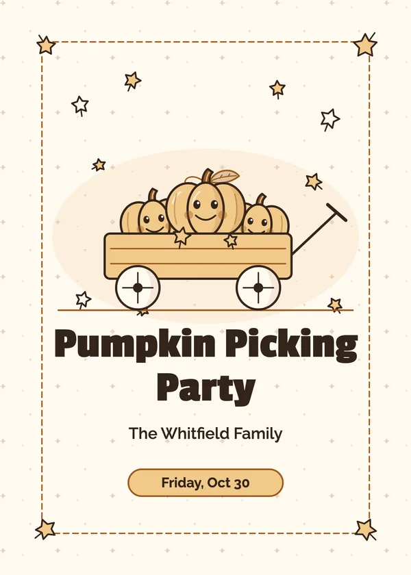 Pumpkin Wagon — Pumpkin Patch Halloween invitation