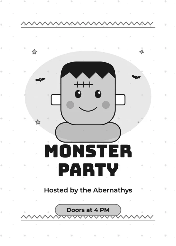 Franken Friend — Friendly Monsters Halloween invitation