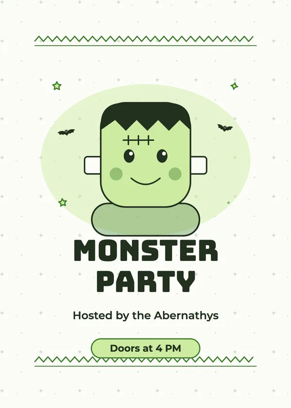 Franken Friend — Friendly Monsters Halloween invitation