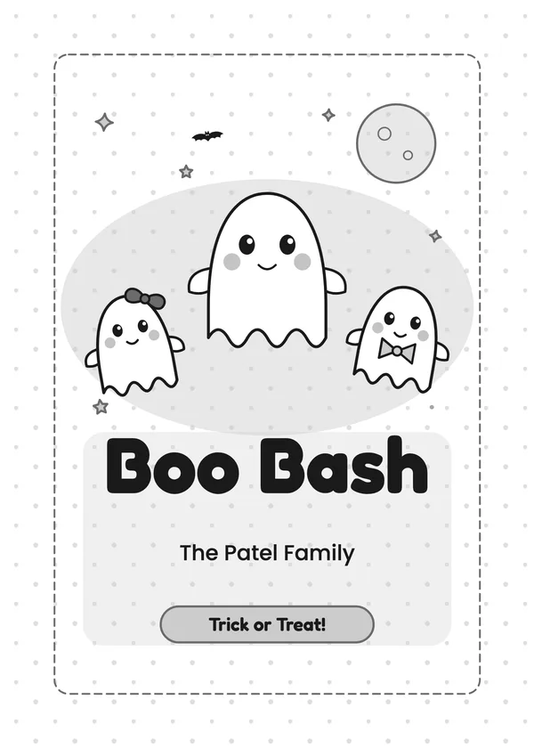 Little Ghosts — Boo Bash Halloween invitation