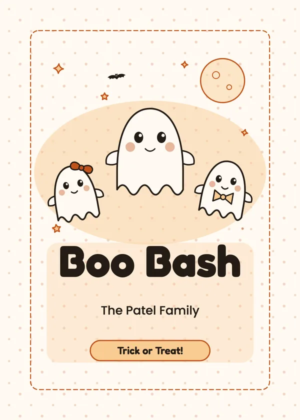 Little Ghosts — Boo Bash Halloween invitation