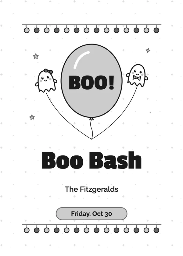 Boo Balloon — Boo Bash Halloween invitation