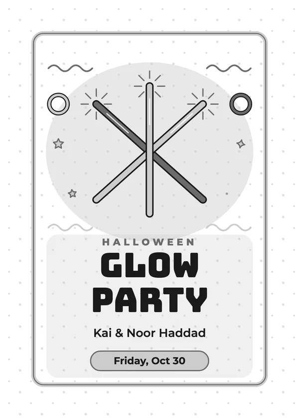 Glow Sticks — Glow Party Halloween invitation