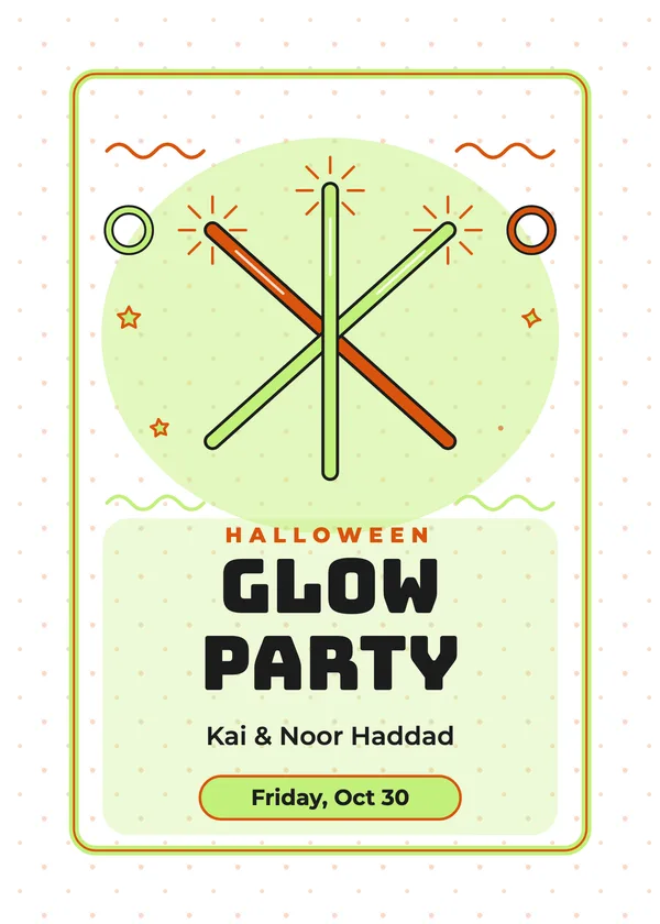 Glow Sticks — Glow Party Halloween invitation