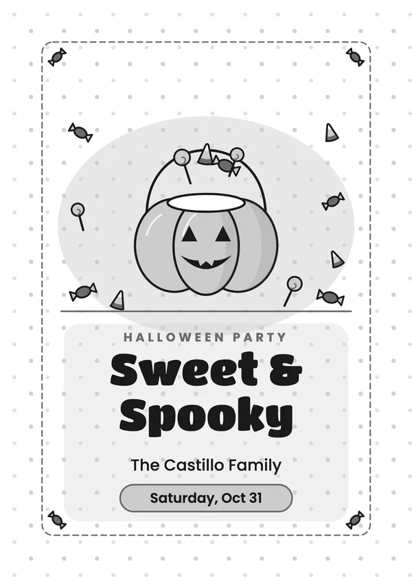 Candy Bucket — Candy & Trick-or-Treat Halloween invitation