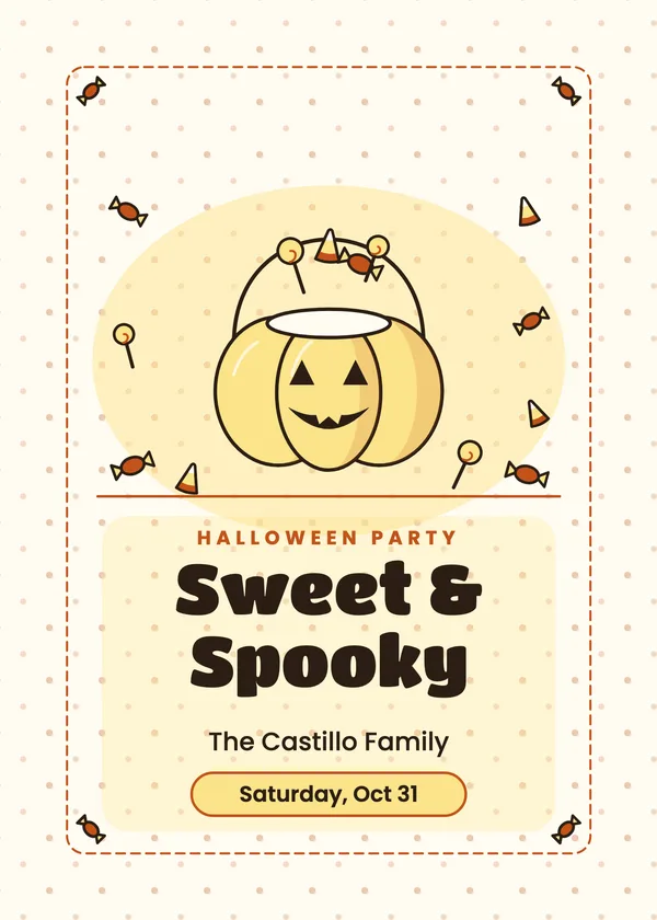 Candy Bucket — Candy & Trick-or-Treat Halloween invitation