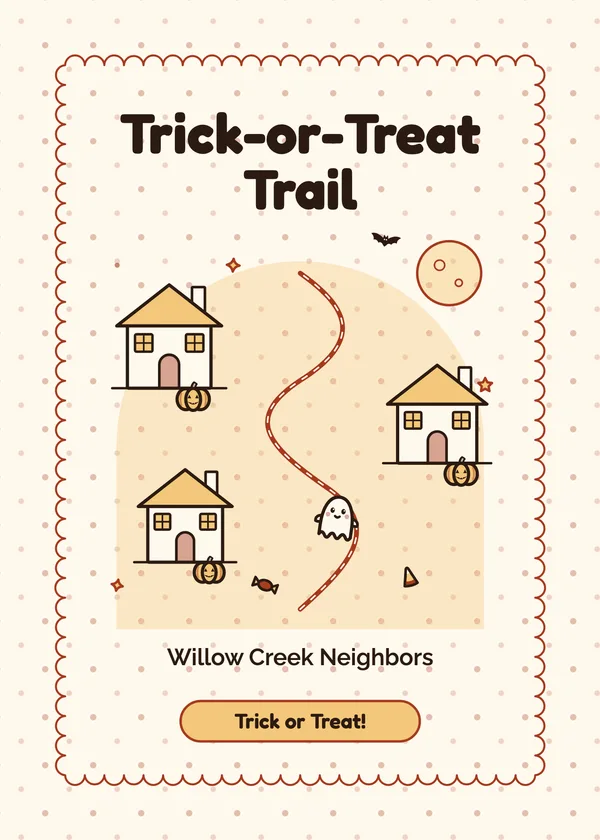 Trick-or-Treat Trail — Candy & Trick-or-Treat Halloween invitation