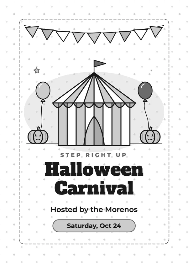 Carnival Tent — Halloween Carnival Halloween invitation